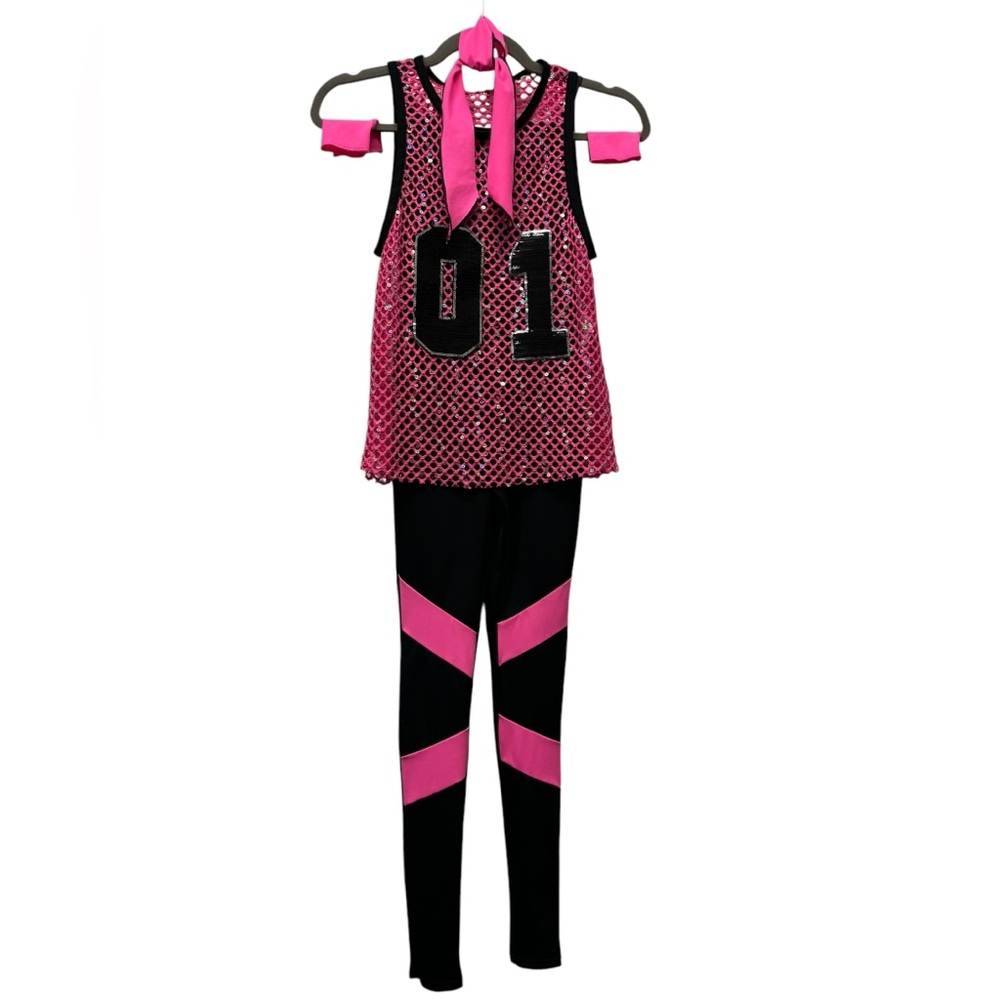 Weissman unitard and sequin mesh tank top dance costume, 80s, hip hop, size 1C - Picture 2 of 13